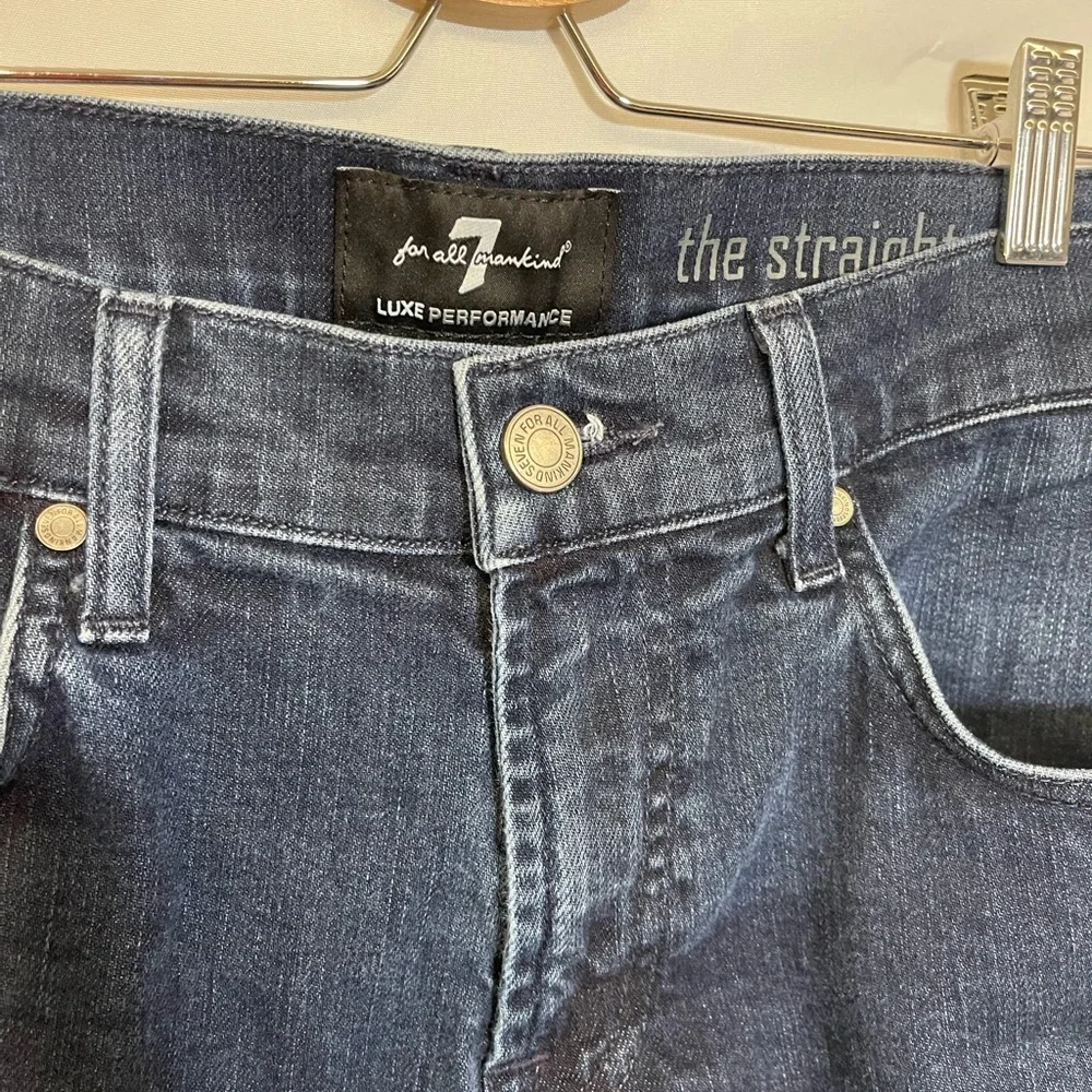 7 For All Mankind Jeans 32 Straight Leg Luxe Performance Stretch Denim - Picture 4 of 8